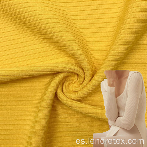 95% Rayon Stretch Punto 3 * 2 tela acanalada viscosa